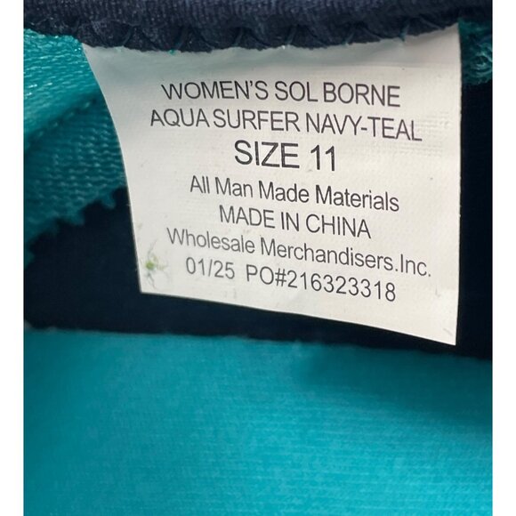 Sol Borne Aqua Surfer Womens Size 11 Navy Blue/Teal Water Shoes - Picture 7 of 9
